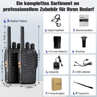 Vysílačky JUCJET 2023 Upgraded 88E Walkie Talkie s dlouhým dosahem pro dospělé se sluchátky, 16kanálová ruční dvoucestná vysílač